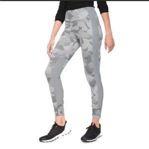 Athleta | Essex Gray Camo Hybrid Tights | Size XS